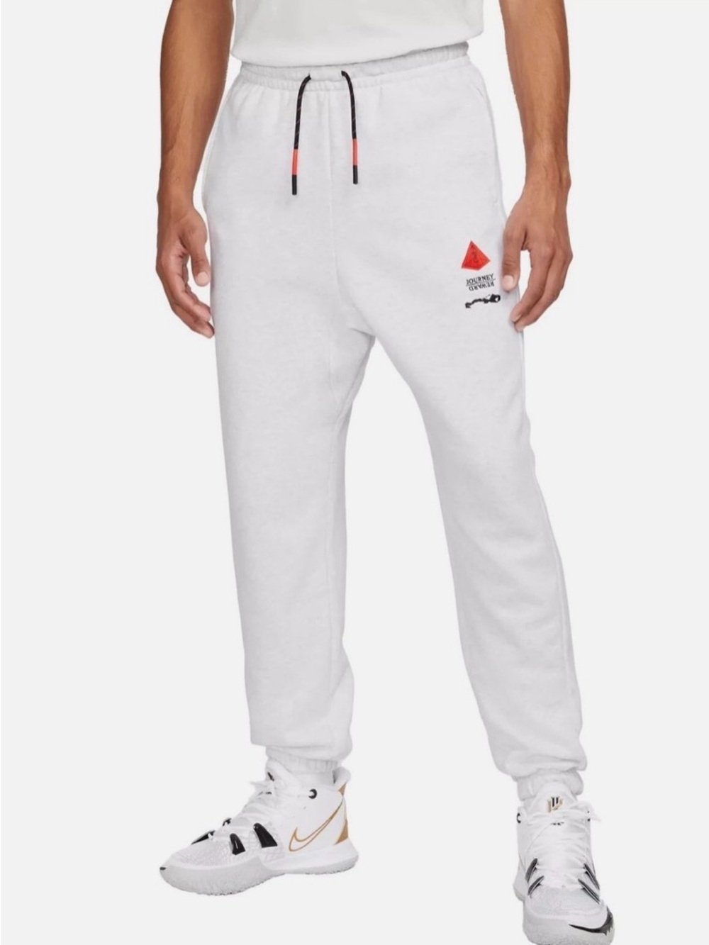 Nike Kyrie Fleece Training Jogger Size L Pants Mens Birch Heather DA6687